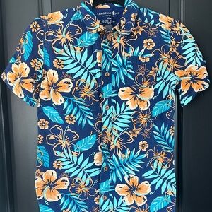 Caribbean Joe Kids' Navy and Orange Floral Tee